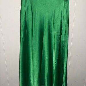 Elegant Green Satin Skirt